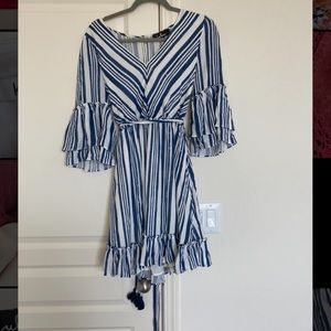 Lulus blue and white striped dress